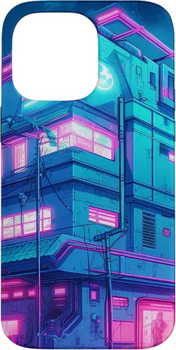 Vista 21 de Funda Vaporwave para iPhone 16 Cyberpunk House