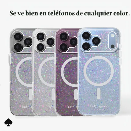 Vista 2 de kate spade new york Funda para iPhone 18 Pro - Brillantina gruesa Brillantina gruesa iridiscente