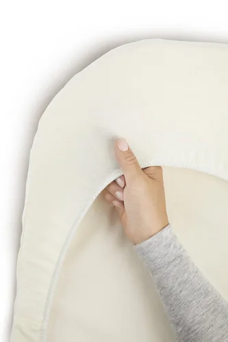 Vista 4 de BABYBJORN - Sábana bajera ajustable para cuna, color blanco orgánico