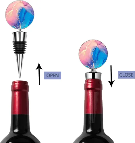 Vista 4 de Tapones de vino, tapón para botella de vino, tapón de champán ecológico, tapones de vino de silicona de aleación de zinc reutilizables