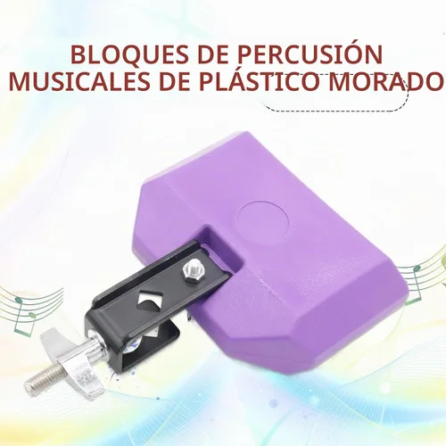 Vista 2 de Cashbeat Bloque de atasco de 5 pulgadas, bloque de percusión morado con soporte de montaje