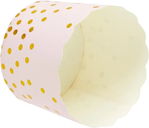 Vista 8 de Sparkle and Bash Tulip Cupcake Liners - Tazas para hornear rosas y doradas, tazas de aperitivos para baby shower, envoltorios de cupcakes