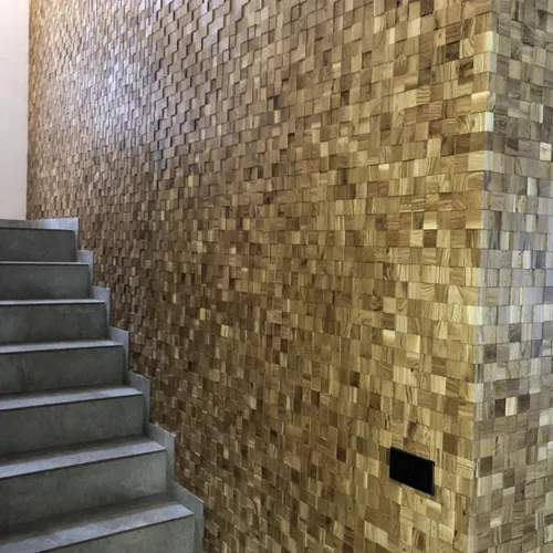 Vista 7 de Alenor Tessera Paneles de pared de madera 3D dorados, juego de 5.80 pies cuadrados recuperados naturales, decoración de bricolaje de ajuste perfecto