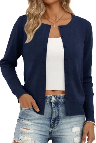 Vista 16 de Trendy Queen Women's Lightweight Knit Cardigan Gris Melange