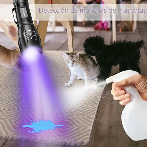 Vista 4 de Linterna UV MOWETOO con luz negra de 395 nm y luz blanca