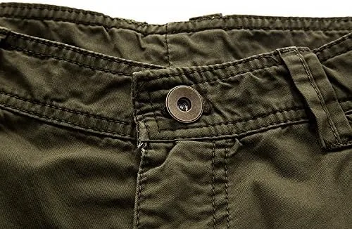 Vista 3 de Leward Pantalones cortos cargo de sarga de algodón para hombre, ligeros para uso al aire libre