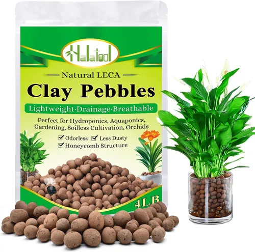 Vista 9 de Halatool 2 LB Guijarros de arcilla expandida natural de 2 libras para plantas 4mm-16mm Bolas de arcilla 100% orgánicas Hydroton Leca para plantas