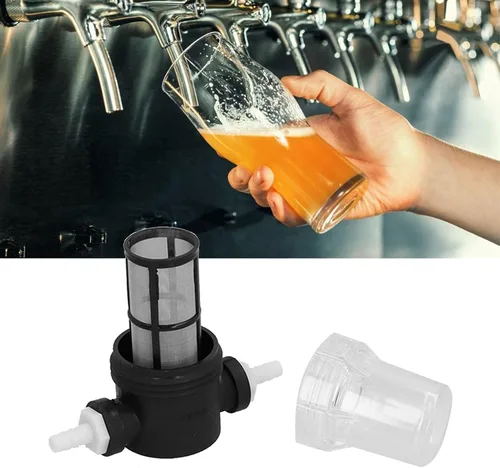 Vista 2 de Filtro de cerveza de cerveza, filtro en línea de cerveza para elaboración casera, filtro de malla de cerveza de 150 micrones, 80 para filtrar