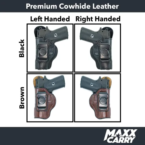 Vista 4 de Maxx Carry Dentro de la funda de cuero de la cintura se adapta a Kimber Ultra Carry II. Funda IWB.