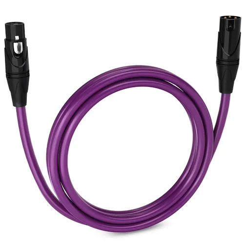 Vista 165 de LyxPro Cable de micrófono XLR hembra a macho de ángulo recto de 3 pines de 1.5 pies para altavoces amplificados, interfaz de audio, rendimiento