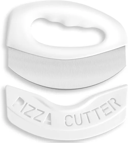 Vista 19 de Urbanstrive Cortador de Pizza de Acero Inoxidable para Trabajo Pesado con Tapa, Cuchillo de Pizza de Hoja Súper Afilada Cortador de Pizza Balancín
