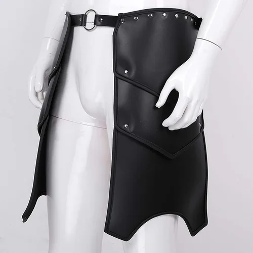 Vista 4 de YONGHS - Cinturón de cuero para hombre, diseño de caballero vikingo, estilo medieval