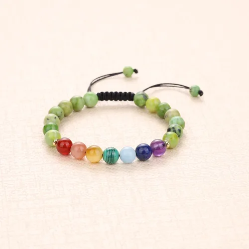 Vista 2 de COAI Pulsera de cristal de piedra de equilibrio de 7 chakras