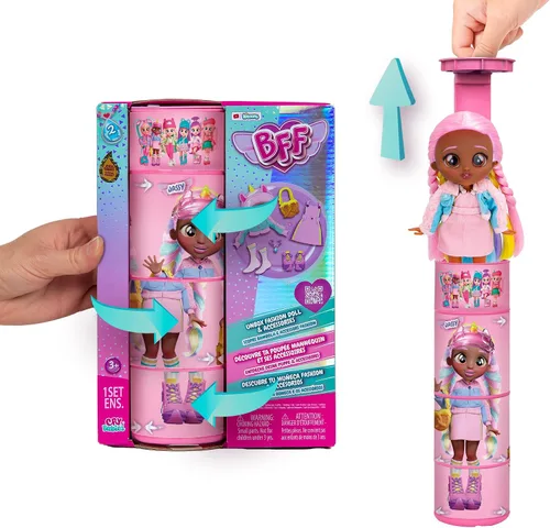 Vista 2 de BFF by Cry Babies Muñeca Jassy Fashion con más de 9 sorpresas, incluyendo atuendo y accesorios para juguete de moda, niñas y niños de 4 años