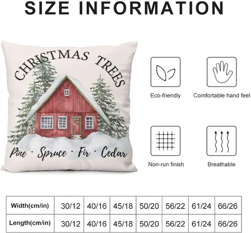 Vista 2 de Juego de 2 fundas de almohada de Navidad, decoración rústica de árbol de Navidad, fundas de sofá festivas, sofá, dormitorio, hogar