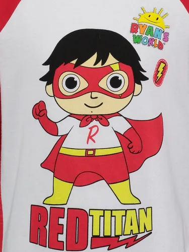 Vista 7 de RYANS WORLD Red Titan - Conjunto de camiseta de manga corta para niños Rojo