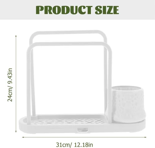 Vista 6 de Alipis Agujero - Organizador de estante de cocina para guardar platos, soporte para esponja de cocina, estante de drenaje para fregadero