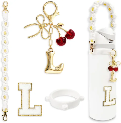 Vista 120 de Letter Handle Strap Accessories with Cute Initial Charm Compatible with Owala Water Bottle 24oz 32oz 40oz Owala Kids