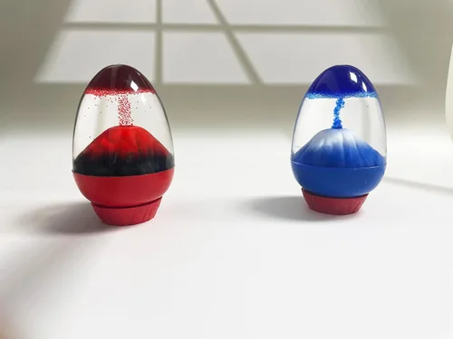 Vista 6 de Máquina de burbujas de movimiento de volcán desde abajo hasta eruptar imitación juguetes volcánicos Perspectiva sensorial Disfrute descompresión