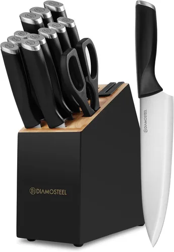 Vista 9 de Juego de cuchillos negros de 6 piezas con tira magnética para pared, juego de cuchillos magnéticos ultra afilados para cocina, apto