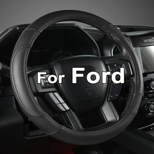 Vista 14 de GIANT PANDA Funda para volante de automóvil para Ford - F150 F250 F350 Expedition, (15.5-16 pulgadas - Negro)