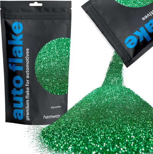 Vista 53 de Hemway Purpurina metálica automotriz MICROFINE 1/256" .004" 0.1mm 100 micras, aditivo de pintura en escamas metálicas 100 g para uso con pintura