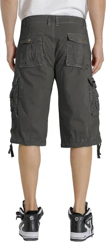 Vista 5 de Pantalones cortos de carga para hombre, con múltiples bolsillos, de sarga de algodón, de ajuste relajado, camuflaje para exteriores