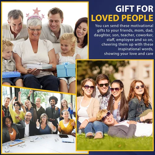 Vista 4 de Yinkin 16 llaveros motivacionales a granel con citas inspiradoras, regalos de equipo, regalos de agradecimiento de Navidad para personal, amigos