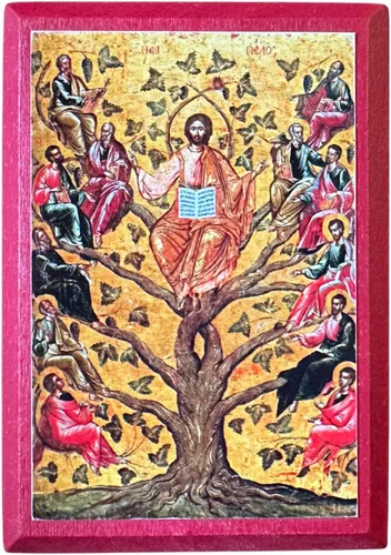 Vista 8 de Icono cristiano ortodoxo griego de madera Jesucristo la vid verdadera (5.5 x 7.5 pulgadas)