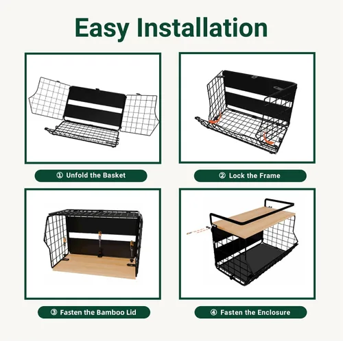 Vista 7 de Estante magnético para refrigerador con tapa de madera, contenedores de almacenamiento de papas y cebollas, contenedor grande de cocina, estante