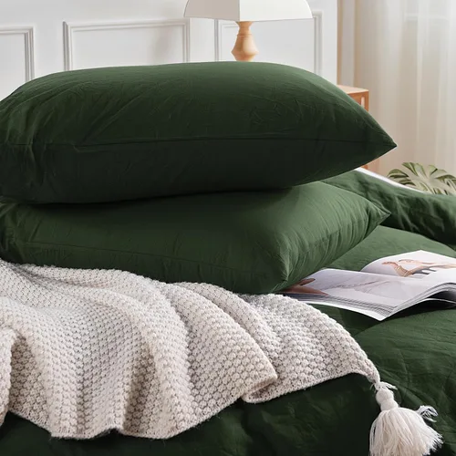 Vista 298 de NEXHOME PRO Funda de edredón Twin XL 100% algodón lavado, transpirable, duradera, texturizada, similar al lino, juego de ropa de cama para el hogar