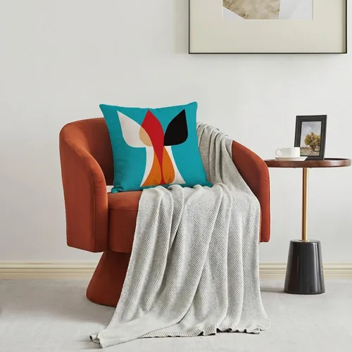 Vista 3 de Juego de 4 fundas de almohada de 18 x 18 pulgadas, modernas fundas de almohada para sofá, decoración para el hogar, exterior, tela de lino Estilo 1