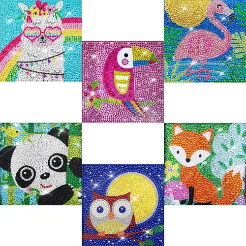 Vista 8 de Labeol Kits de arte de diamantes para niños, manualidades para niñas de 6 a 8 a 10 a 12 años, fáciles de hacer tú mismo, creativas calcomanías
