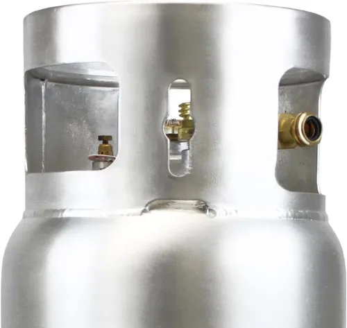 Vista 8 de Flame King tanque de propano de aluminio de 33.5 lb para montacargas con manómetro, cumple con DOT y TC, diseño resistente y liviano