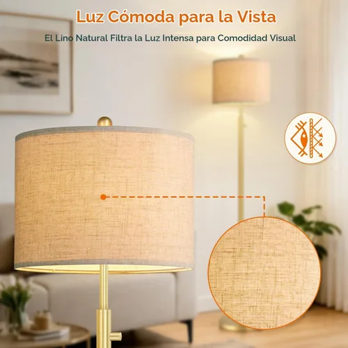 Vista 5 de Nintiue 【Actualizado】 Lámpara de pie regulable para sala de estar, bombilla LED de 11W incluida, lámpara de pie moderna, lámpara de pie alta