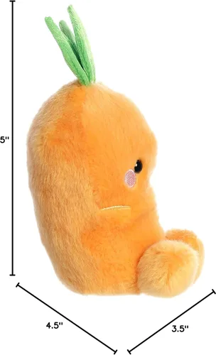 Vista 6 de Aurora® Adorable animal de peluche Palm Pals™ Cheerful Carrot™, divertido peluche coleccionable para niños y adultos, perfecto para decorar