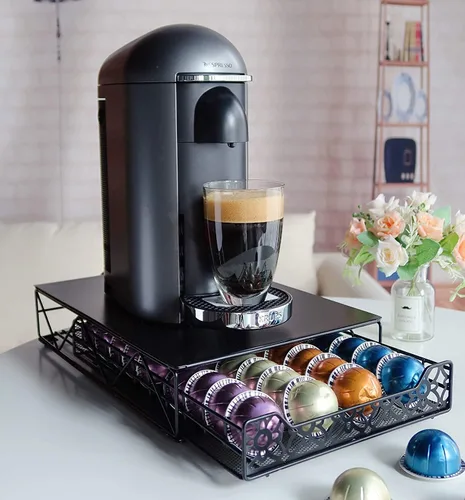Vista 2 de RECAPS Soporte para Cápsulas de Café Cajón de Almacenamiento de Cápsulas Soporte para Cápsulas Organizador de Cocina Compatible con Vertuoline