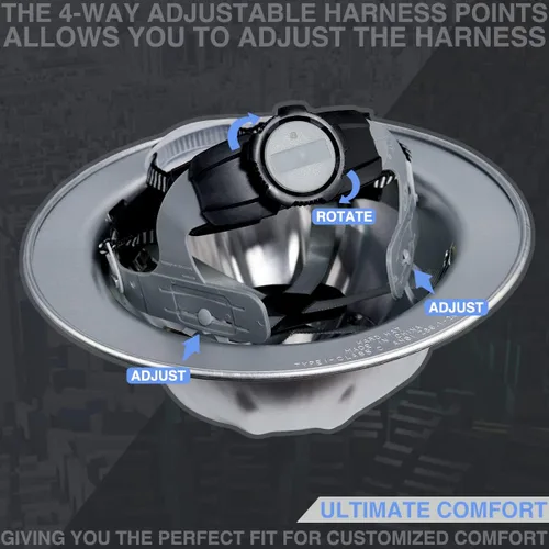 Vista 6 de Casco de seguridad de aluminio con suspensiones de trinquete, gorra de seguridad plateada, talla única, se adapta a la mayoría