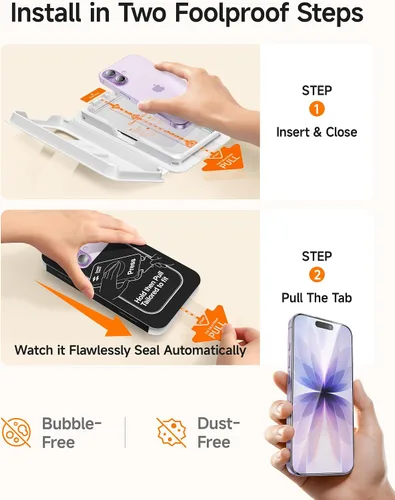 Vista 3 de SMARTDEVIL Paquete de 3 protectores de pantalla para iPhone 17, vidrio templado óptico transparente 9H, 2 veces resistencia a los impactos