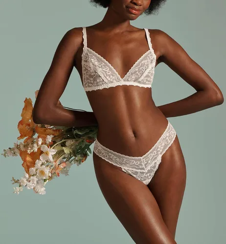 Vista 4 de hanky panky Bridal I DO Shimmer Lace Triangle Bralette (157491)