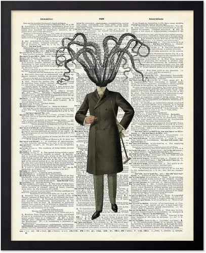 Vista 76 de Poster Master Póster de pulpo para parejas, póster de diccionario, arte Kraken, regalo romántico para él, ella, amantes, decoración náutica