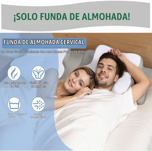 Vista 5 de TOPPURE Funda de almohada suave y fría solo para almohada cervical, funda de almohada para almohada cervical de espuma viscoelástica