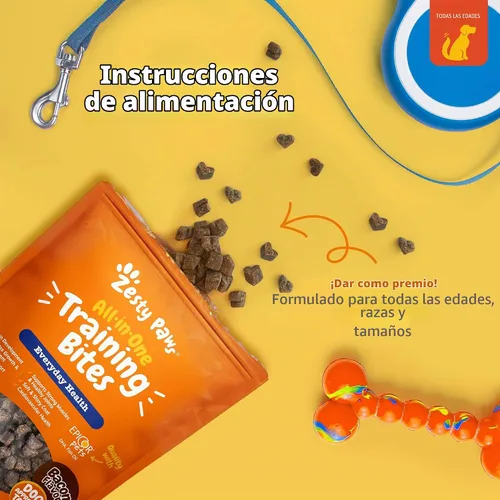 Vista 4 de Zesty Paws Golosinas de Entrenamiento para Perros y Cachorros - Golosinas para Perros para Entrenamiento - Masticables Saludables para Perros