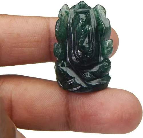 Vista 5 de Paquete de 5 estatuas de Ganesha. Piedras preciosas naturales de Ganesh. Tamaño de 1 a 1.5 pulgadas de largo aprox.
