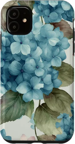 Vista 8 de Watercolor Shabby Chic Blue Hydrangeas Flower Case for iPhone 17