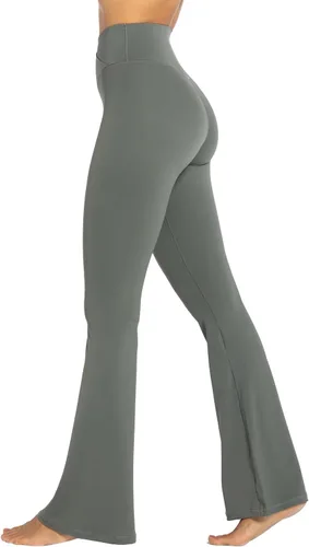 Vista 46 de Sunzel - Leggings acampanados para mujer, con control de abdomen, cintura cruzada y pierna ancha