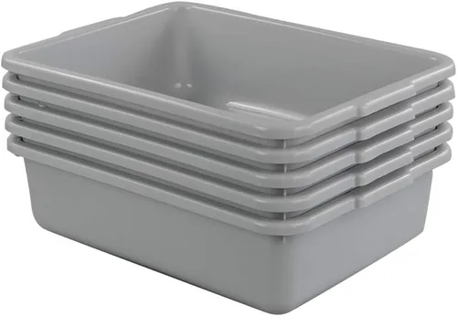 Vista 2 de Obstnny Caja de bañera de autobús comercial pequeña de 8 L, lavabo de plástico para lavado, 5 paquetes