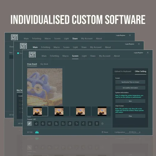 Vista 7 de EPOMAKER RT100 - Junta de 97 teclas BT5.02.4GUSB-C Teclado mecánico con pantalla de visualización personalizable, perilla, enchufe intercambiable
