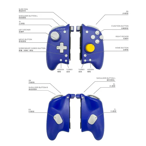 Vista 9 de COIORVIS Joy Pad Controller for SwitchSwitch OLED, Wireless Joy Con Switch Controller with Back Map ButtonTurboMotion Control (Blue) alps joystick