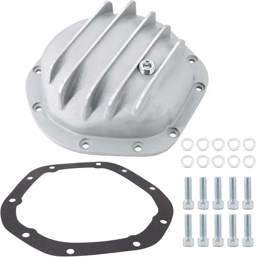 Vista 9 de Cubierta de diferencial Dana 35 con aletas negras y 10 pernos para Jeep YJ Wrangler Cherokee Comanche